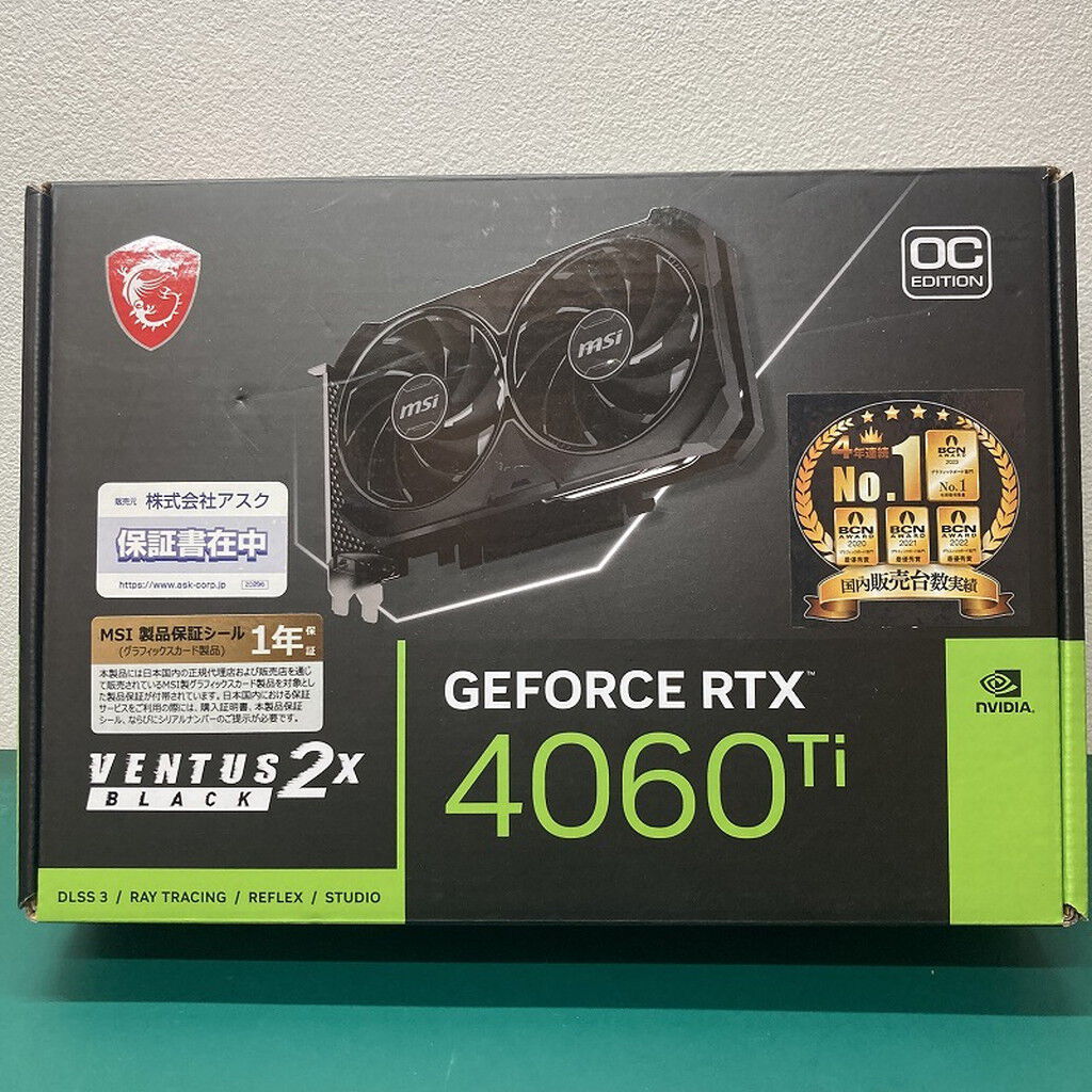 中古 MSI GeForce RTX 4060 Ti VENTUS 2X BLACK 8G OC?(RTX4060Ti 8GB