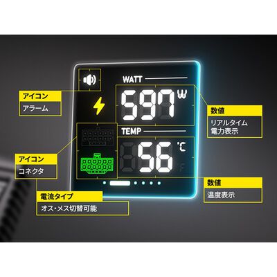 EZDIY  ALPHA TS13 - ATX 3.1 12V-2x6 Temp-Sensing U-Shape GPU Power Adapter - Black - RVS EZDPI248-2 (リバースモデル ブラック) 