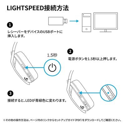 Logicool  G435 LIGHTSPEED Wireless Gaming Headset G435BK (ブラック&ネオンイエロー) 