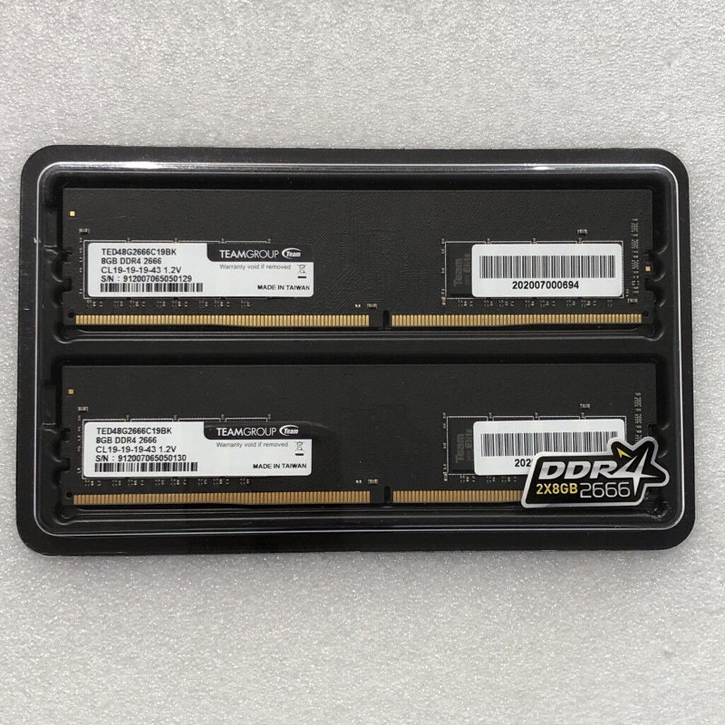 中古 8GB 2枚組(合計16GB) PC4-21300/DDR4-2666 デスクトップ用 190926