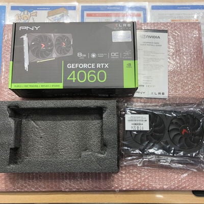 【宮崎恒久店】中古  PNY GeFORCE RTX 4060 8GB XLR8 Gaming OC DUAL　VCG40608DFXPB1-O（RTX4060 8GB） 3480035855 