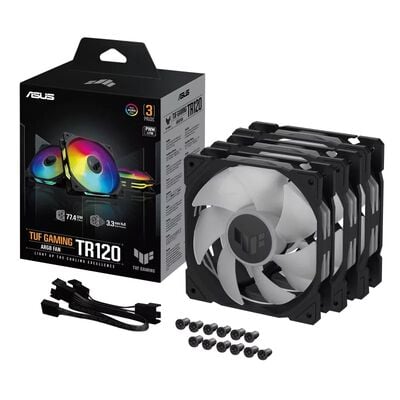 ASUS  TUF Gaming TR120 ARGB Fan - Triple Pack ブラック (TUF GAMING TR120 FAN ARGB BLACK 3IN1) 
