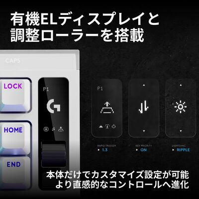 Logicool  PRO X2 RAPID 有線ゲーミングキーボード G-PKB-TKL-RT2WH (ホワイト) 