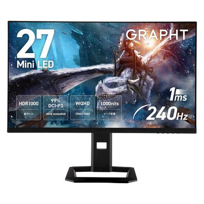 GRAPHT  GRT044-2724ML-BK (27インチワイド Mini LED 液晶モニター) 