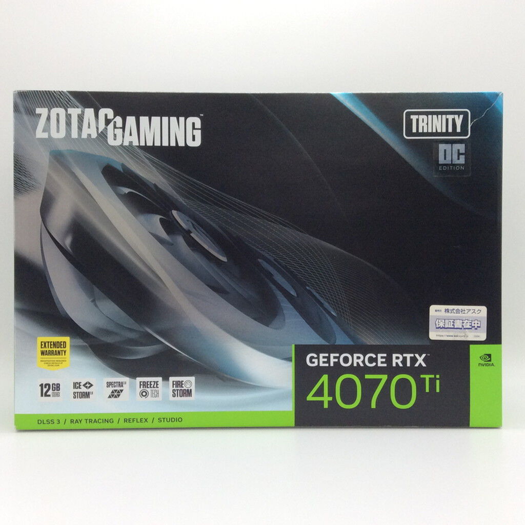 中古 ZOTAC GAMING GeForce RTX 4070 Ti Trinity OC ZT-D40710J-10P