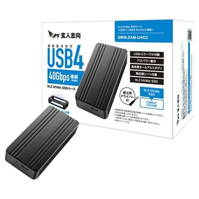 玄人志向  GWM.2AM-U4CC (USB4 Gen3x2 M.2 NVMe SSDケース) 