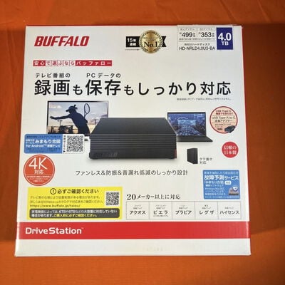 【なんば店】中古  BUFFALO HD-NRLD4.0U3-BA(USB3.1 外付HDD 4TB 黒) 3280021438 