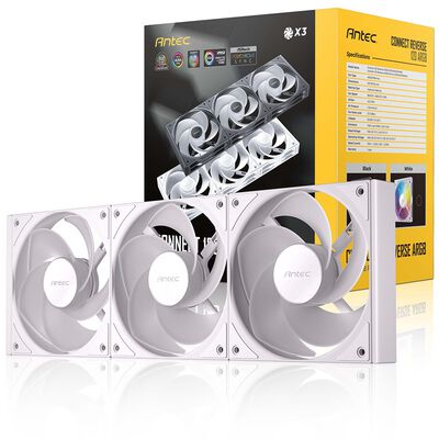 Antec  C120R ARGB White_3PK (リバースファン 3個パック ホワイト)