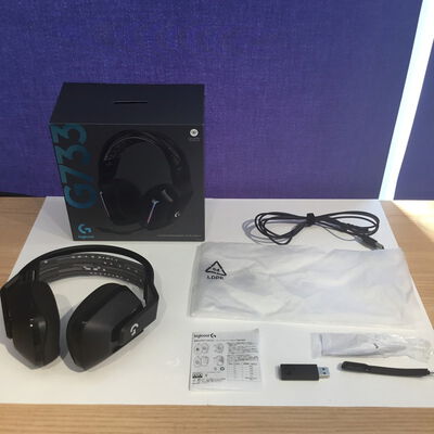 【松山環状枝松店】中古  ﾛｼﾞｸｰﾙ G733-BKr (無線 RGB ｹﾞｰﾐﾝｸﾞﾍｯﾄﾞｾｯﾄ) 4560000857 