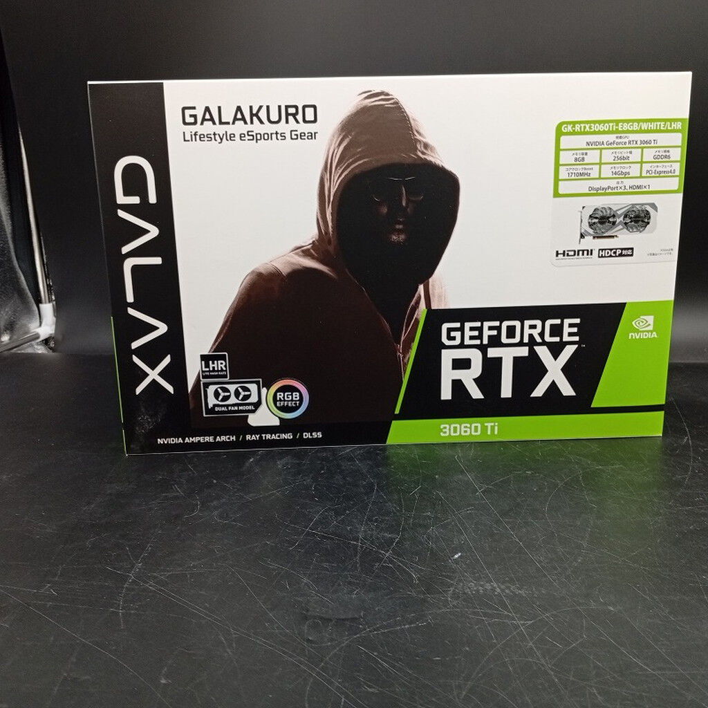 中古 【LHR版】玄人志向 GK-RTX3060Ti-E8GB/WHITE/LHR (3060Ti 8GB