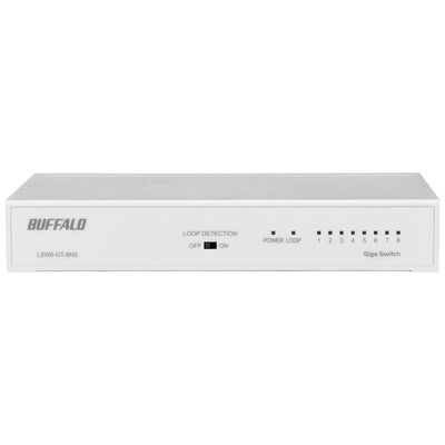 BUFFALO  LSW6-GT-8NS/WH (スイッチングハブ 8ポート ホワイト) 