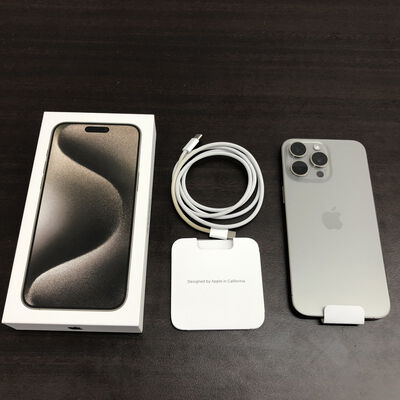 【福山ココローズ店】中古  【au版SIMフリー】Apple iPhone15 Pro Max 256GB ナチュラルチタニウム MU6R3J/A 161255 