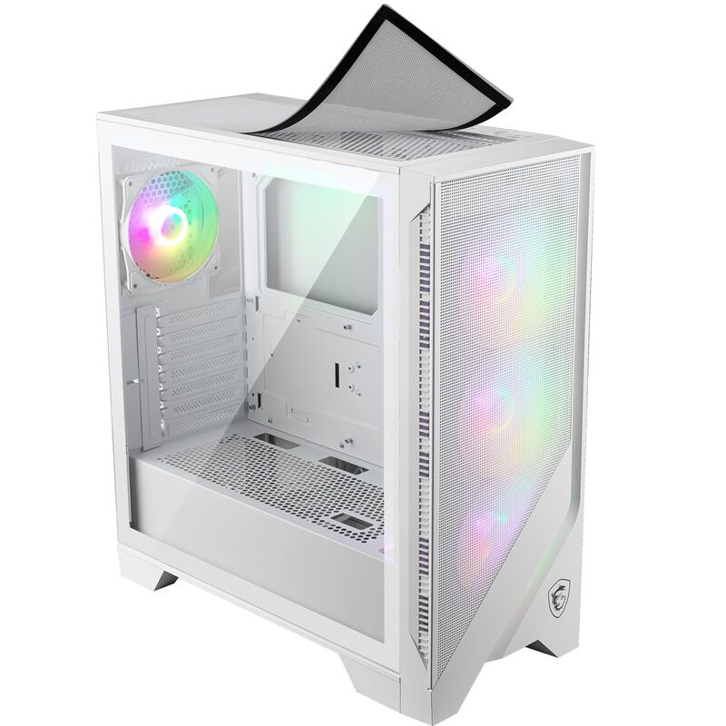 ほぼ新品MSI MAG FORGE 320R AIRFLOW WHITE MSI MAG FORGE 320R AIRFLOW WHITE (ATX ガラス ホワイト) ｜ パソコン