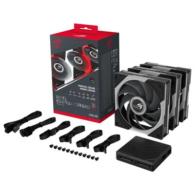 ASUS  ROG EURUX GR120 FAN ARGB BLACK 3IN1 (120mm ブラック 3個パック) 