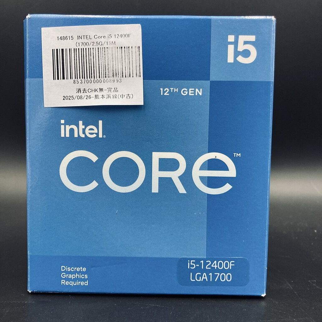 中古 INTEL Core i5 12400F (1700/2.5G/18M/C6/T12) 148615