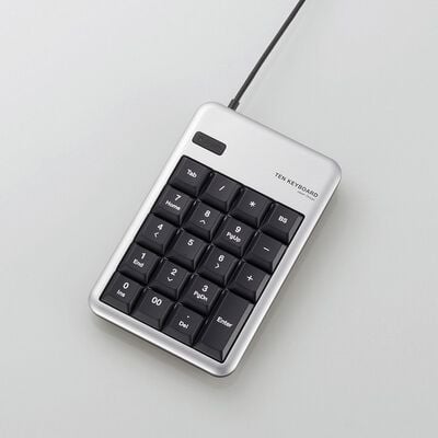 エレコム  TK-TCM012SV (2ポートUSB2.0HUB付USBテンキーボード) 