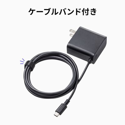 サンワサプライ  ACA-PD110BK (USB PD対応AC充電器 PD65W・Type-Cケーブル一体型) 