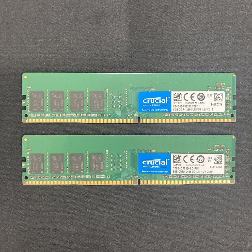 中古 8GB 2枚組(合計16GB) PC4-21300/DDR4-2666 デスクトップ用 190926