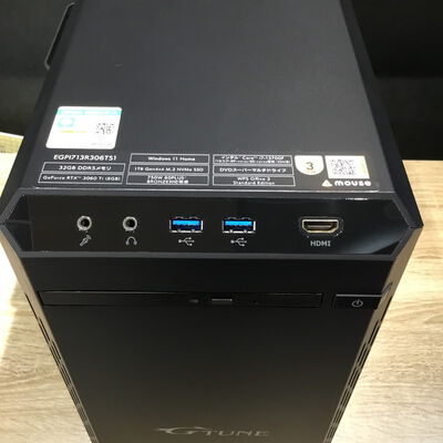 【松山環状枝松店】中古  mouse EGPI713R306TS1(Corei7-13700F/32GB/SSD1TB/DVDマルチ/RTX5060 8GB/W11H) 4560001804 