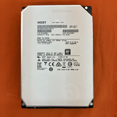 【なんば店】中古  HGST HDN728080ALE604 8TB（3.5インチ HDD 8TB SATA） 3480034508 