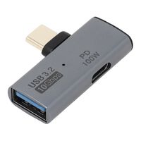 AINEX  ADV-131 (USBアダプタ Cオス - Aメス 横L型 10Gbps PD100Wポート付) 