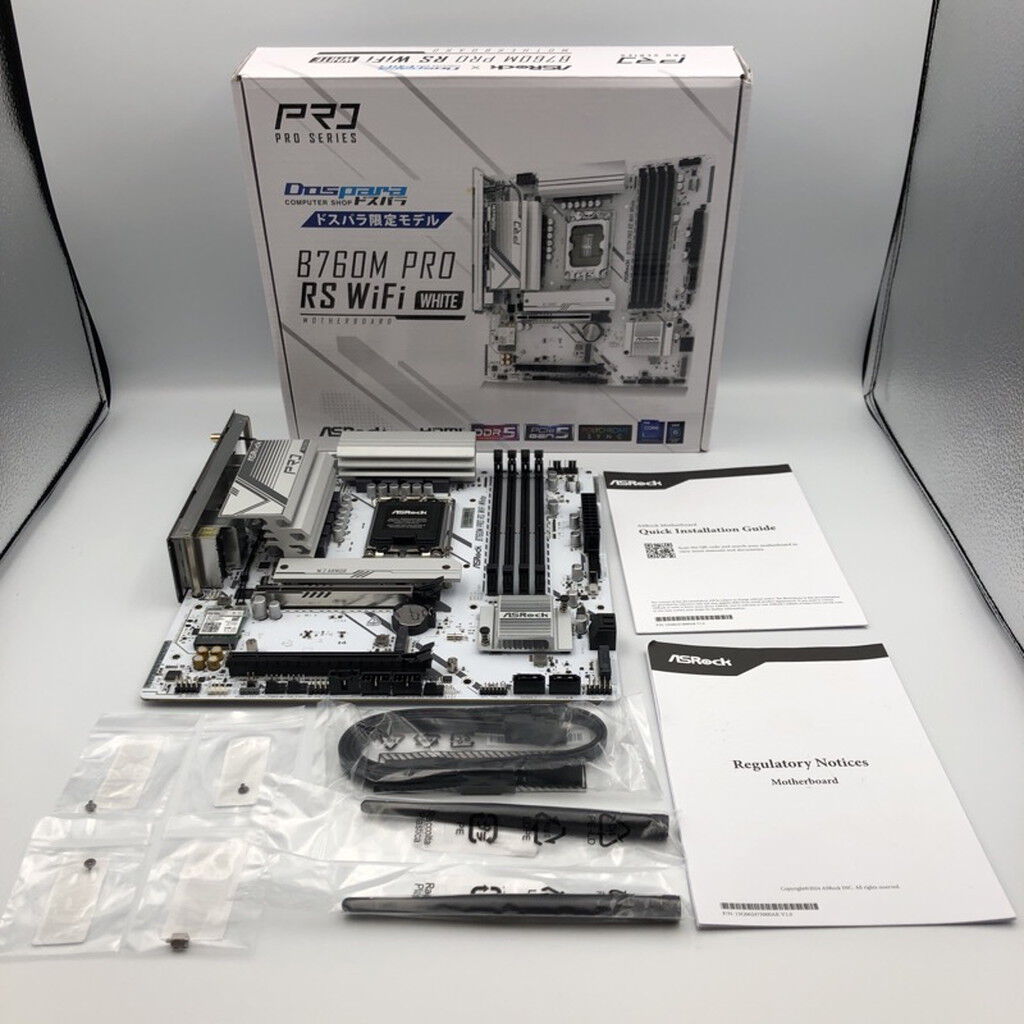 中古 ASRock B760M Pro RS WiFi White (B760 mATX DDR5) 4720002977