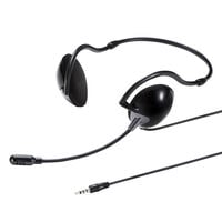 サンワサプライ  MM-HS403BK (4極対応ヘッドセット ネックバンドタイプ) 