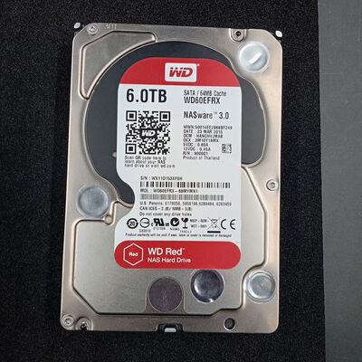【大須店】中古  Western Digital WD60EFRX-68MYMN1（3.5インチ HDD 6TB SATA） 3480033923 