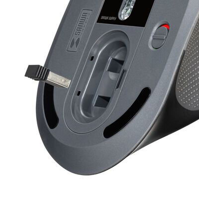 サンワサプライ  MA-EWBBS528LBK 静音ワイヤレスエルゴノミクスコンボマウス（2.4GHzワイヤレス＋Bluetooth・高さ58mm） 