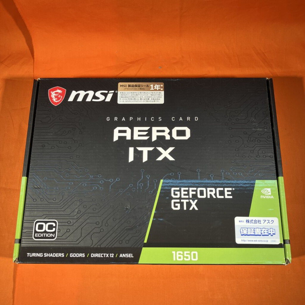 中古 MSI GeForce GTX 1650 AERO ITX 4G OC（GTX1650 4GB