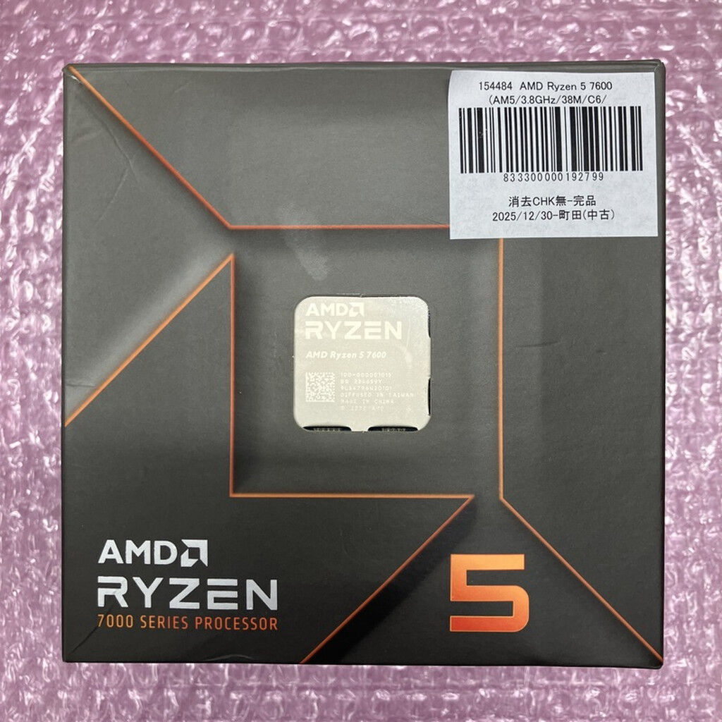 中古 AMD Ryzen 5 7600 (AM5/3.8GHz/38M/C6/T12/65W) 154484