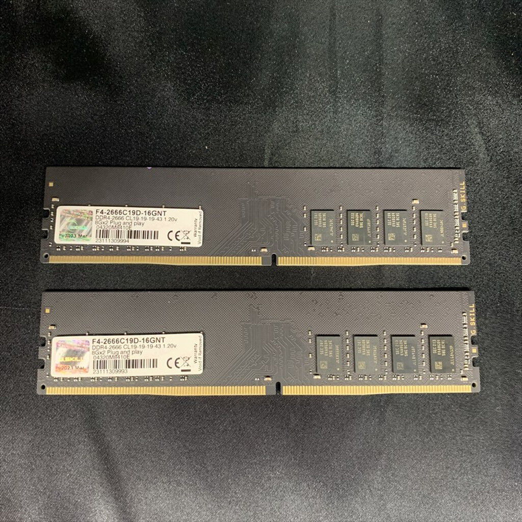 中古動作品ディスクトップ用メモリDDR4 8GB 2枚同梱 #4 中古 8GB 2枚組(合計16GB) PC4-21300/DDR4-2666 デスクトップ用 190926