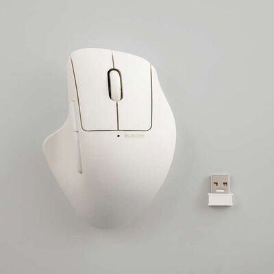 エレコム  M-SH30MBSKXWH (無線マルチ接続Mサイズマウス&ldquo;SHELLPHA&rdquo;チルト機能付き7ボタン ホワイト) 