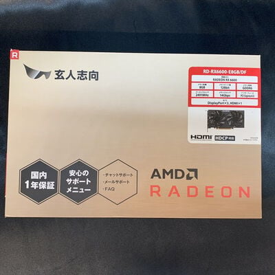 【横浜駅前店】中古  玄人志向 RD-RX6600-E8GB/DF (RX 6600 8GB) 147697 