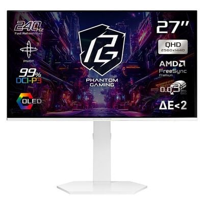 ASRock  Phantom Gaming PGO27QSA-W (27インチワイド WQHD 240Hz OLEDモニター ホワイト) 