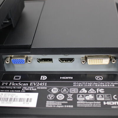 中古  EIZO FlexScan EV2451-RBK [23.8インチ ブラック] フルHD（1920x1080） 3480031526 