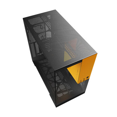 Geometric Future  Model 5 Black GF-M5-BK (E-ATX ガラス ブラック/イエロー) 