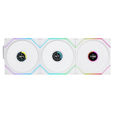 Lian-Li  UNI FAN TL 120 LCD WIRELESS WT 3Pack UF-TL120-LCD-WLS-3W (120mm ホワイト 3個パック) 