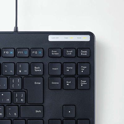 エレコム  TK-FCM107KBK (抗菌 有線薄型コンパクトキーボード) 