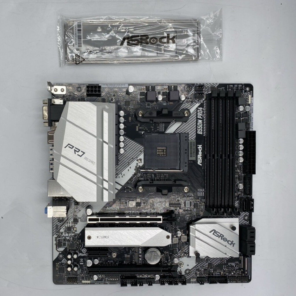 【中古美品】B550M PRO4 Ryzen7 5700Xセット 箱付 OSなし 中古 ASRock B550M Pro4 (B550 AM4 mATX DDR4) 142938 （360874