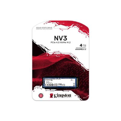 Kingston  NV3 PCIe 4.0 NVMe SSD SNV3S/4000G (M.2 2280 Gen4 4TB) 