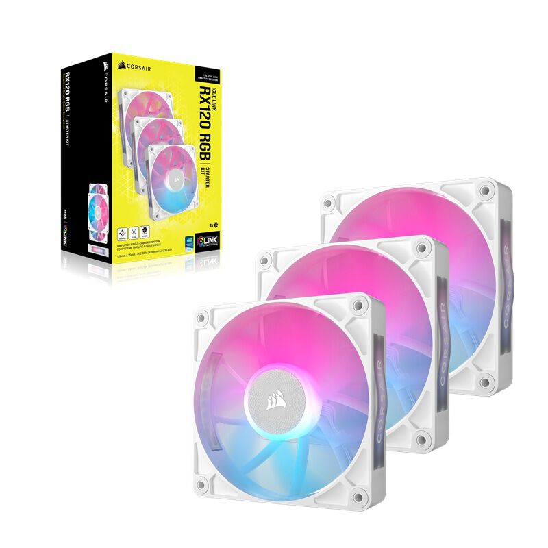 Corsair iCUE LINK RX120 RGB White Starter Kit CO-9051022-WW (3個