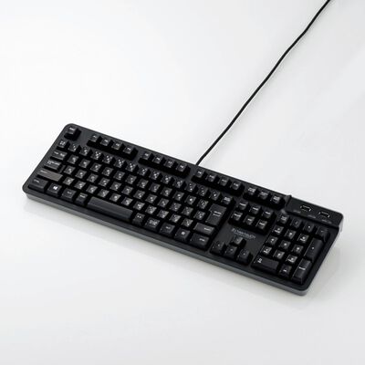 エレコム  TK-FCM094HBK (USBハブ付有線プレミアムメンブレンキーボード) 