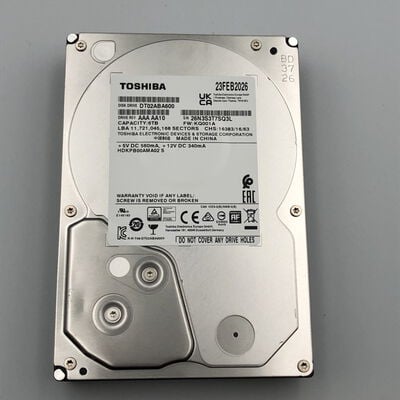【甲府飯田店】中古  TOSHIBA DT02ABA600 (SATA3 6TB 5400rpm 128MB BLK) 4720002684 