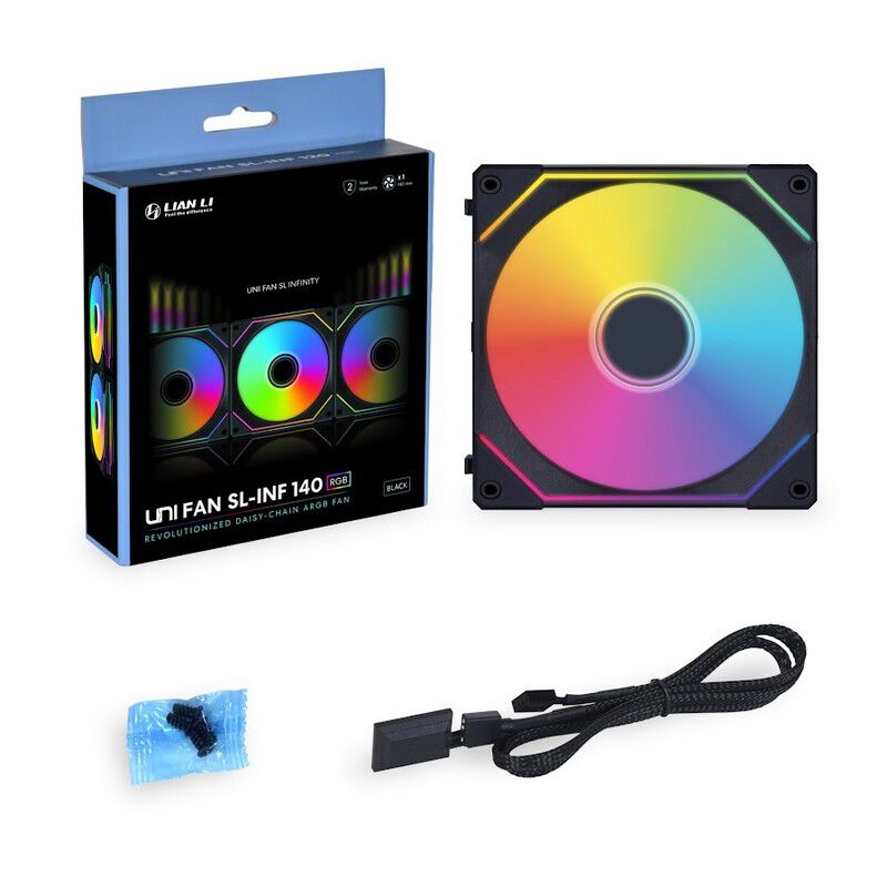 LIAN LI SL-INFINITY 140 BK 1個入×3個　⑯ Lian-Li UNI FAN SL-INFINITY 140 BK Single Pack UF-SLIN140-1B