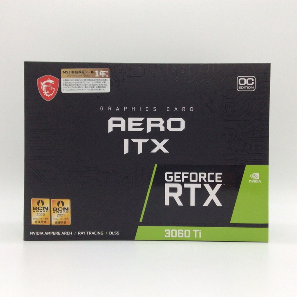 中古 MSI GeForce RTX 3060 Ti AERO ITX 8G OC LHR (RTX3060Ti 8GB