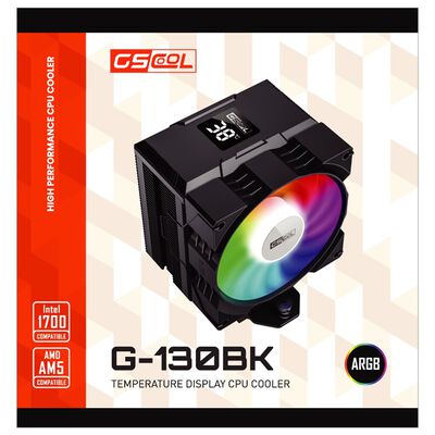 AINEX  G-130BK (92mmファン&温度LCD搭載 Intel&AMD用 CPUクーラー ブラック) 