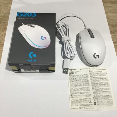 【松山環状枝松店】中古  Logicool G203 LIGHTSYNC Gaming Mouse G203-WH 4560001665 