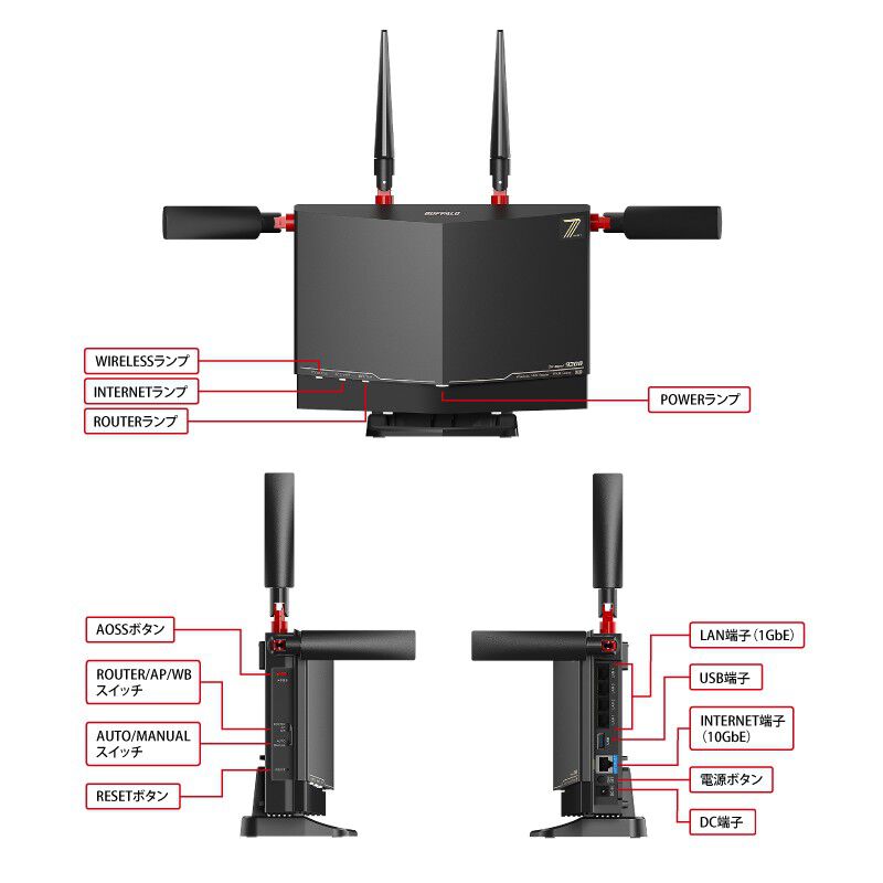 BUFFALO WXR9300BE6P/D (11be 無線LANルーター) ｜ パソコン通販の
