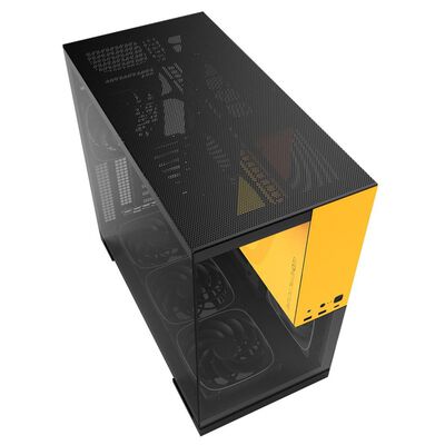 Geometric Future  Model 5 Black with 5FAN GF-M5-BK PLUS (E-ATX ガラス ブラック/イエロー) 